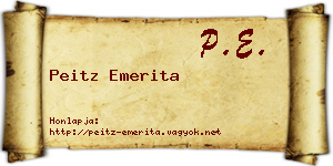 Peitz Emerita névjegykártya